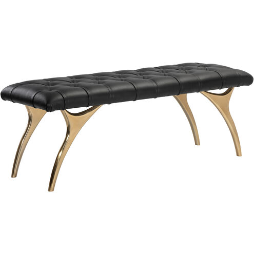 Taylen Black Leather Bench